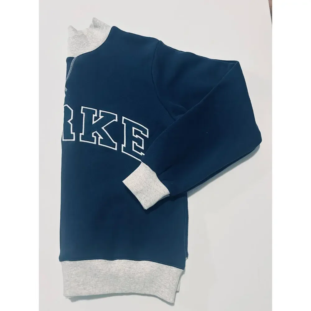 NEW Parke Heritage Back to School 2 Tone Mock. Navy/White w/Gray RIB. Size S/M. - Picture 5 of 10